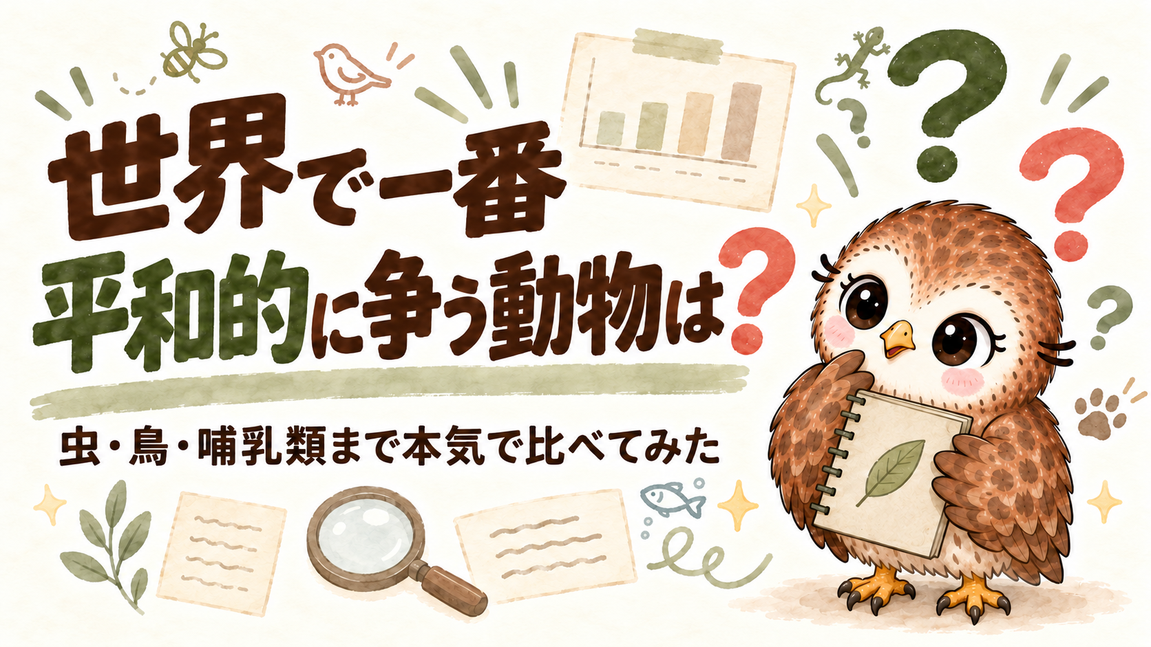 世界で一番平和的に争う動物は？と考えるのすりちゃん