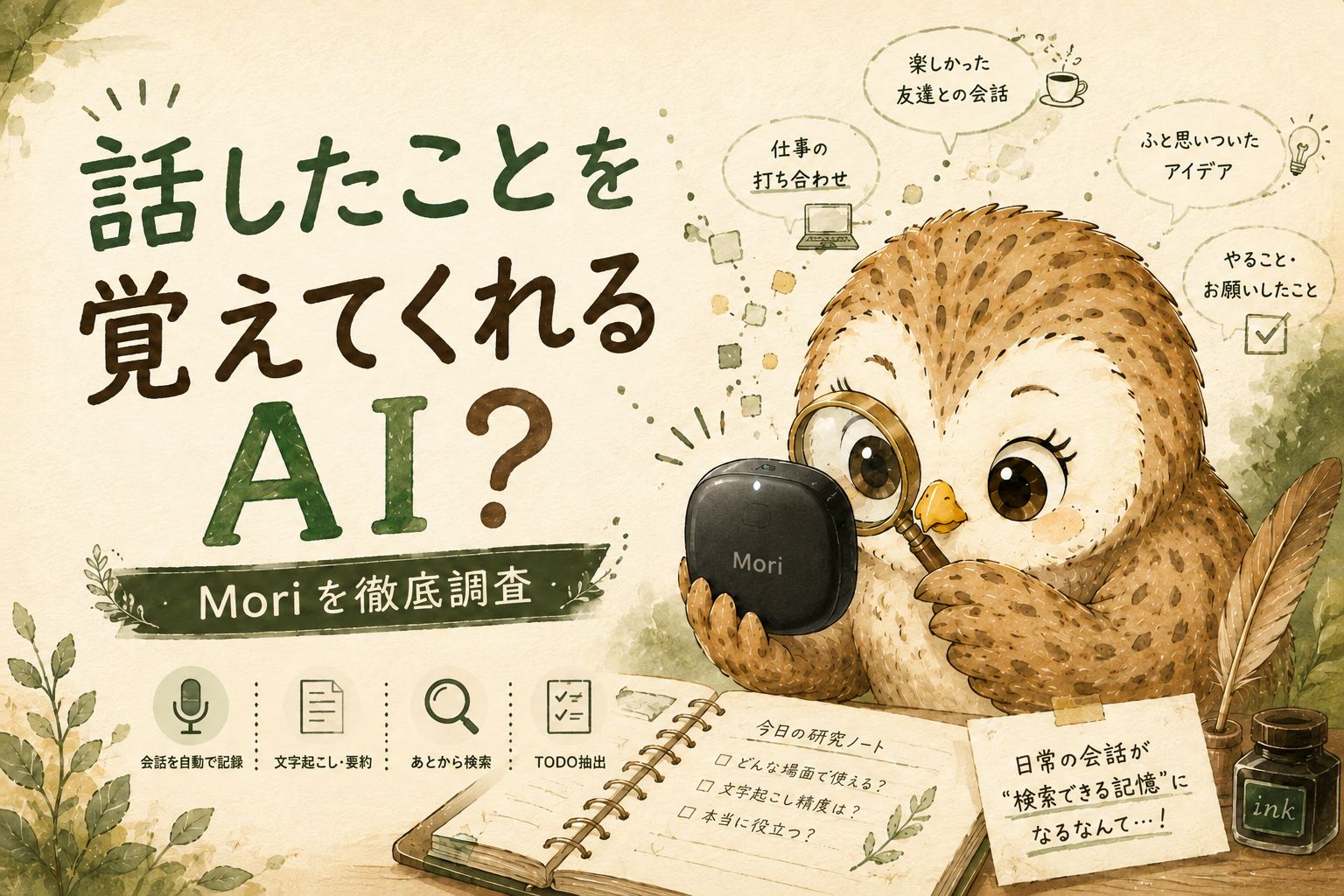 話したことを覚えていてくれるAI？Moriを徹底調査！